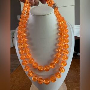 Elegant Orange Beaded Necklace